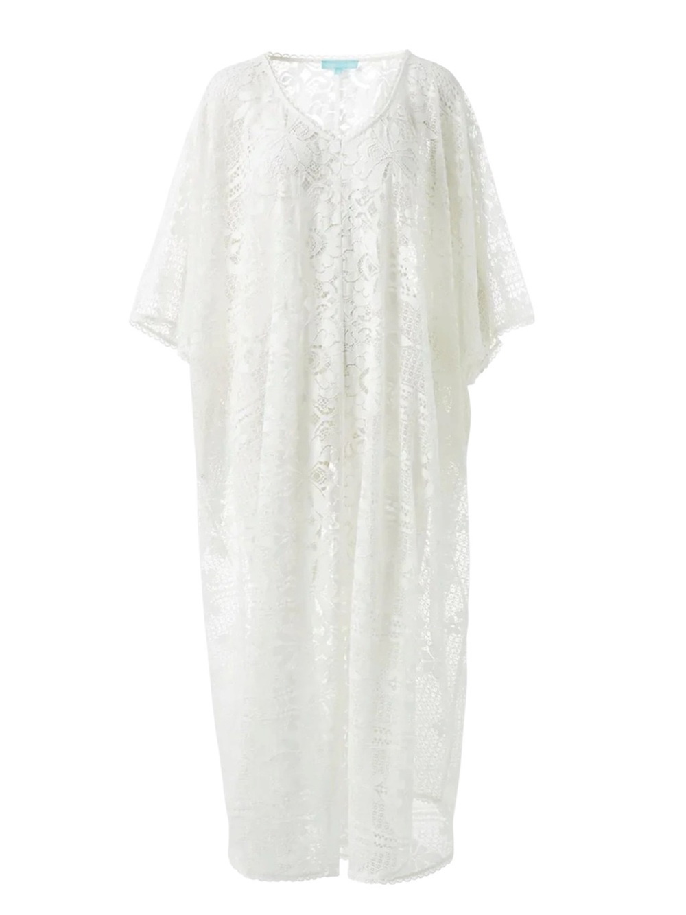 MELISSA ODABASH Nicki Lace Kaftan Beach Cover UP White SIZE OS NEW - Picture 9 of 9